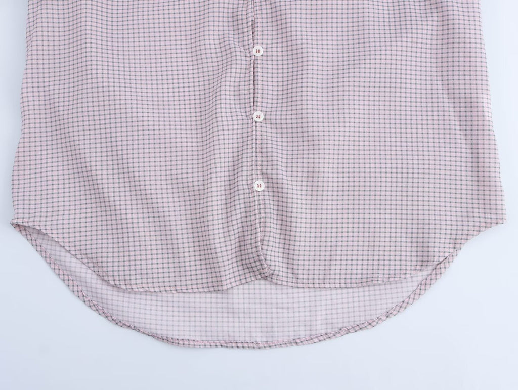 Women's Small Plaid Laminated Decoration Straight Shirt
