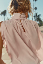 Women's Bow Detail Draped Short Shirt