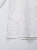 Women's Clothing Casual Lace French Cotton Round Neck Embroidered Shirt