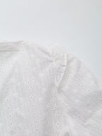 Women's Clothing Casual Lace French Cotton Round Neck Embroidered Shirt