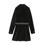 Velvet Collared Shirt Dress