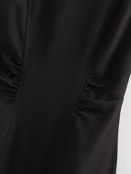 Women's Crew-Neck Ruched Split Maxi Dress