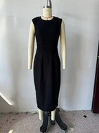 Women's Crew-Neck Ruched Split Maxi Dress