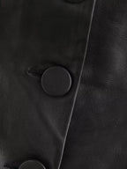 's Single Breasted Short Faux Leather Off Neck Tight Backless
