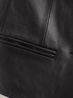 's Single Breasted Short Faux Leather Off Neck Tight Backless