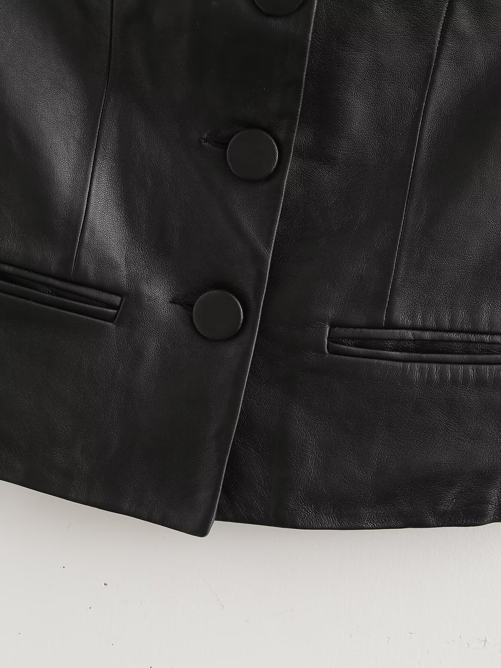 's Single Breasted Short Faux Leather Off Neck Tight Backless