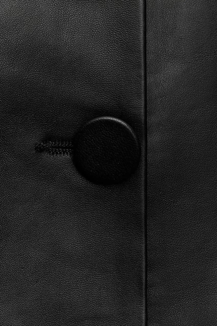 's Single Breasted Short Faux Leather Off Neck Tight Backless