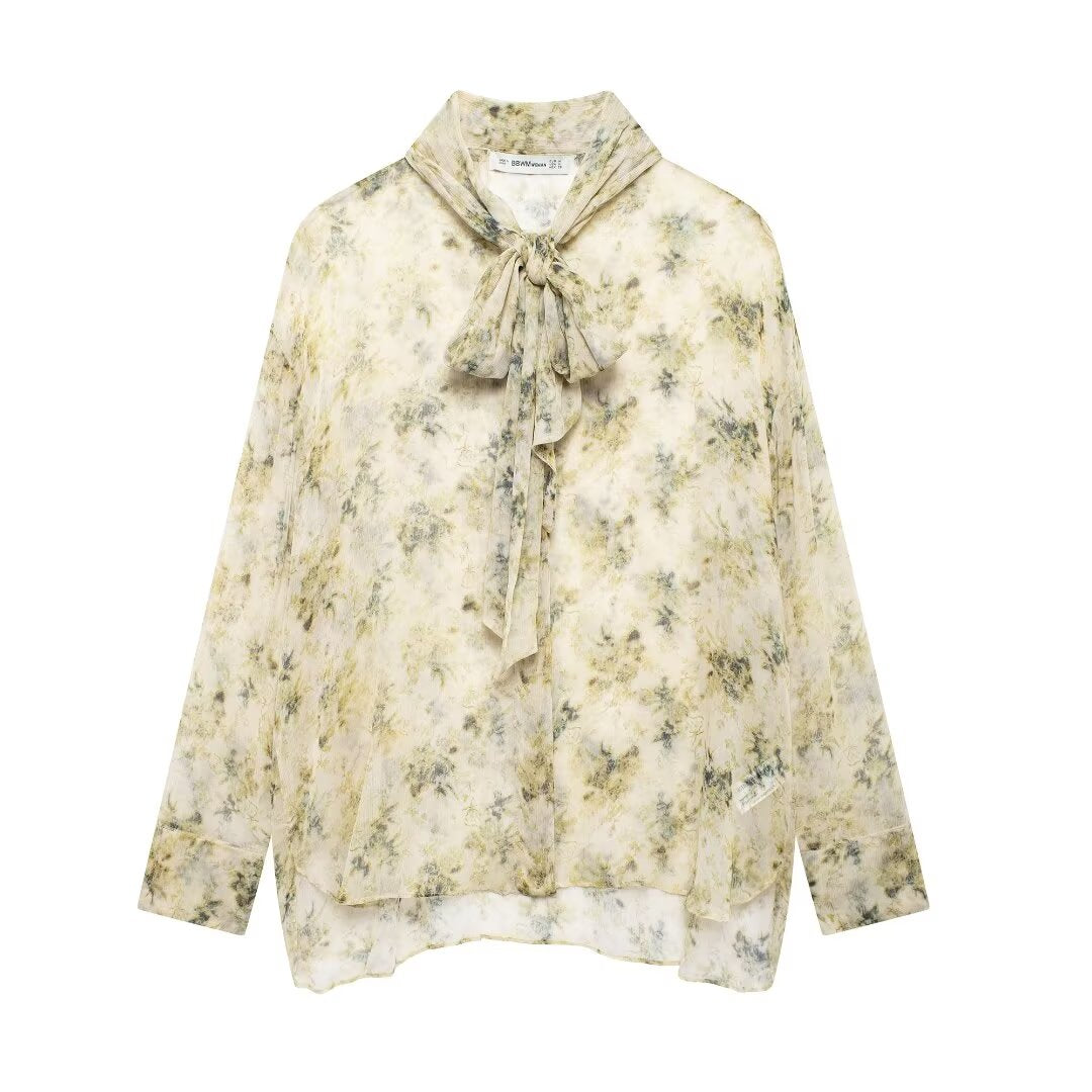 Women's Bowknot Decoration Shirt