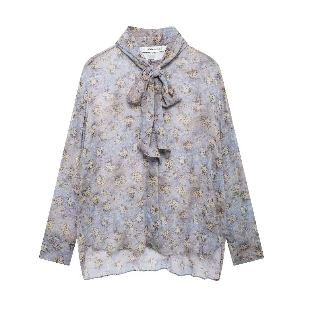 Women's Bowknot Decoration Shirt