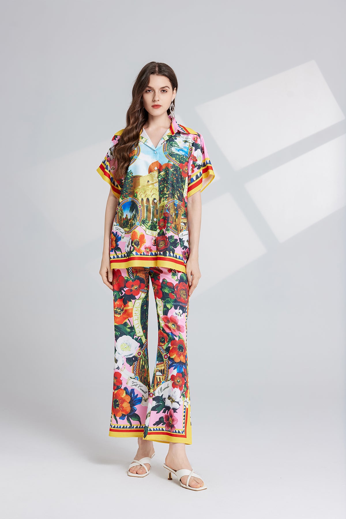 Women's 's Printed Top & Trousers Set