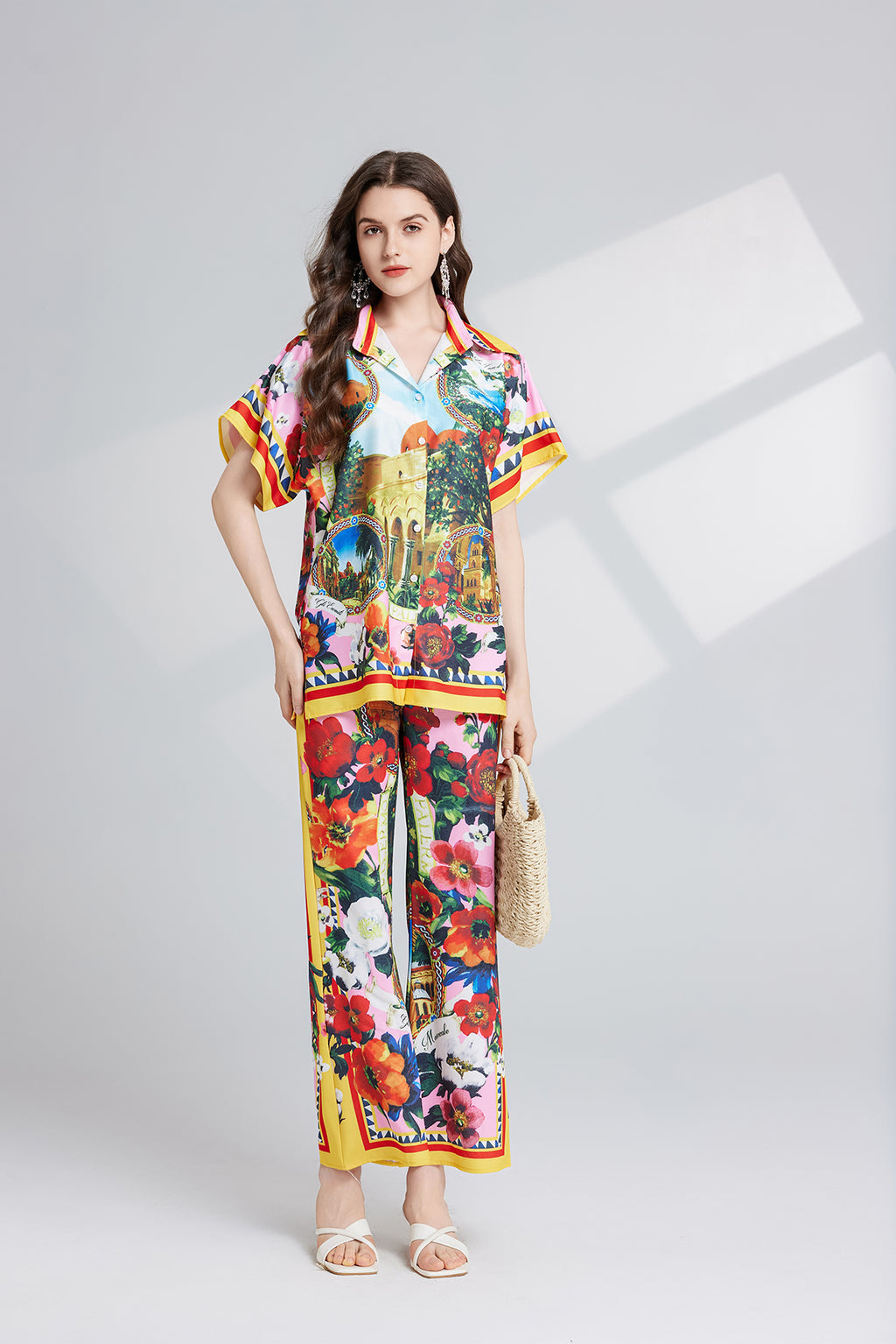 Women's 's Printed Top & Trousers Set