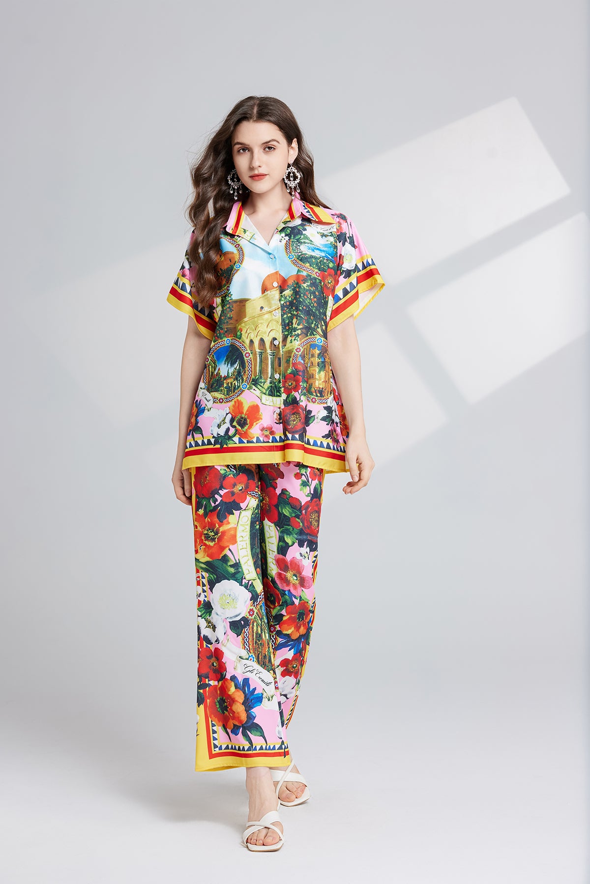 Women's 's Printed Top & Trousers Set
