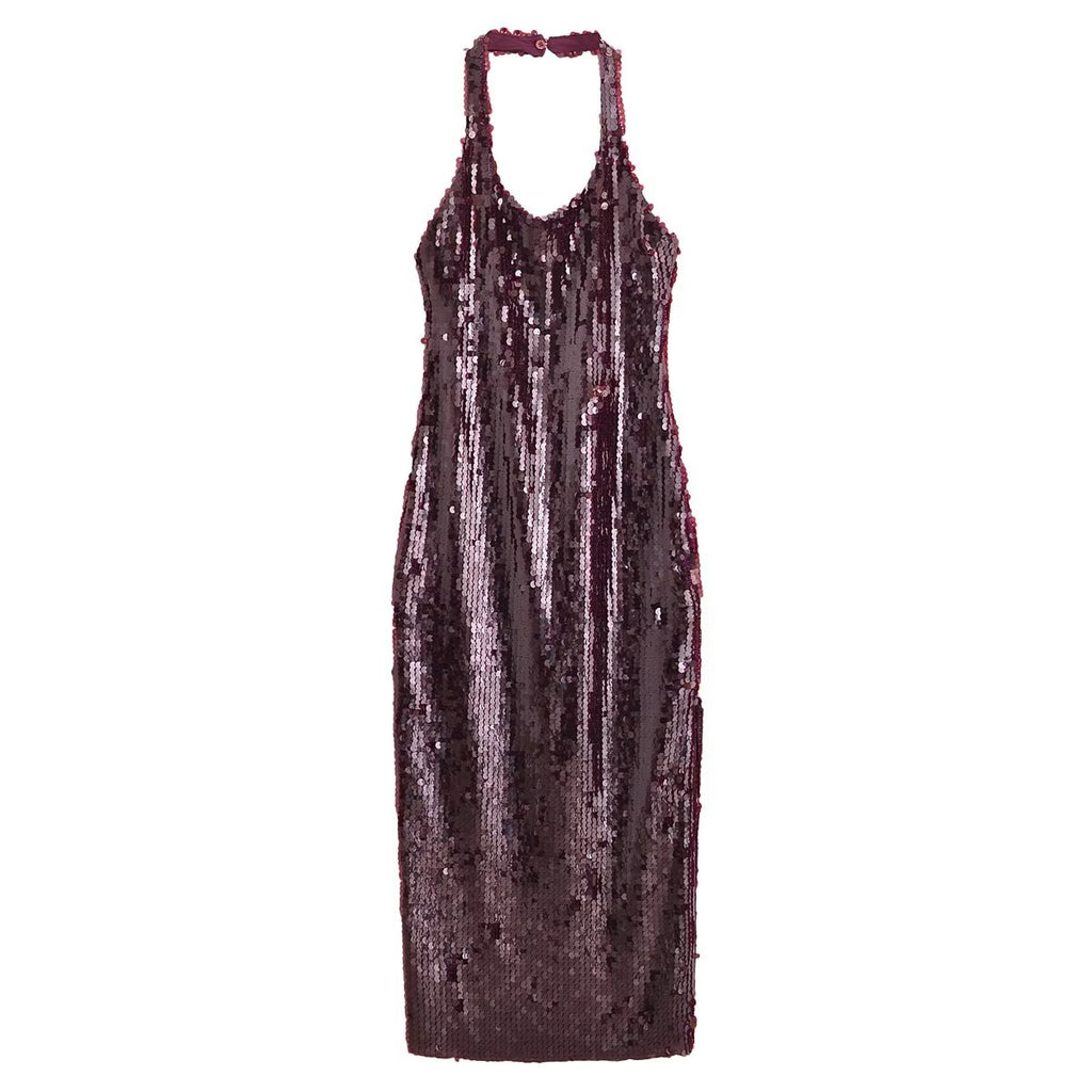 Sequin Hanging Collar Dress