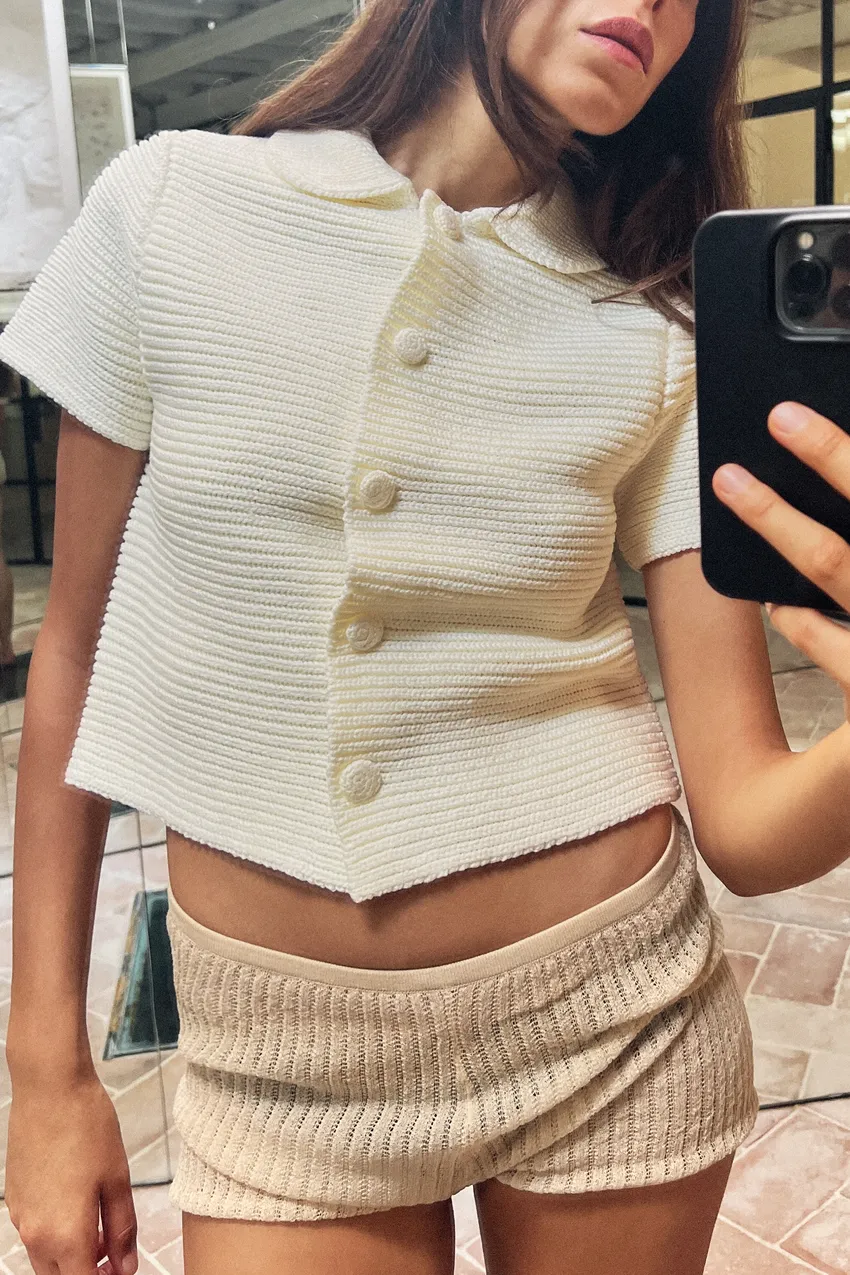 Women’s Short Sleeve Knit Cardigan