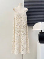 Gentle Phoenix Casual Solid-Color Simple Thin Vest Dress