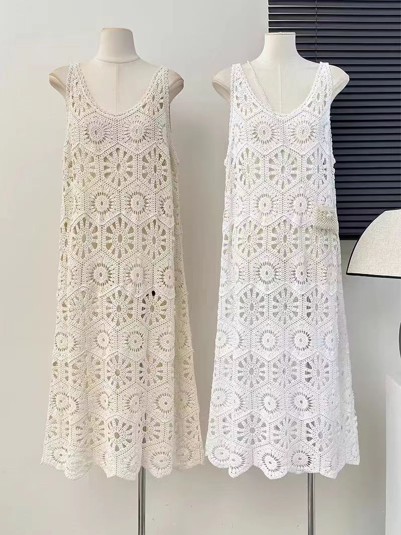 Gentle Phoenix Casual Solid-Color Simple Thin Vest Dress