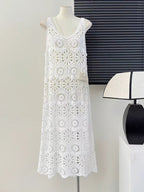 Gentle Phoenix Casual Solid-Color Simple Thin Vest Dress