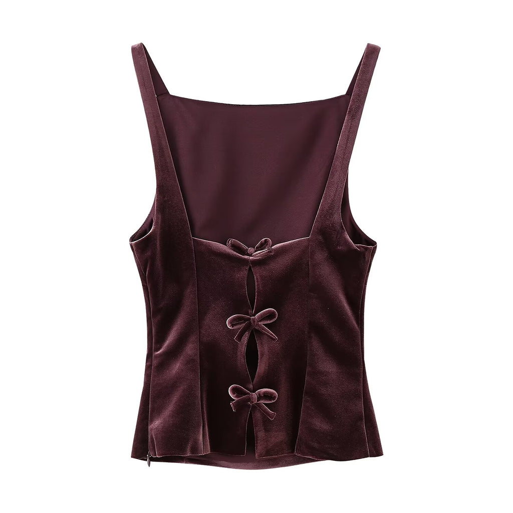 Women's Fall Back Bowknot Decoration Top