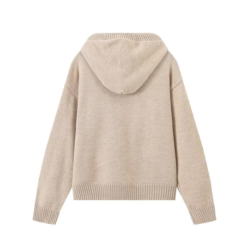 Women's Fall Simple Hooded Letters Top And Skirt Two-Piece Set