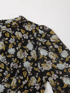 Women's Printed Collared Long-Sleeve Dress