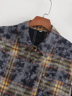 Women's Plaid Long-Sleeve Collared Shirt