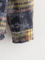 Women's Plaid Long-Sleeve Collared Shirt