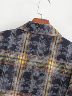 Women's Plaid Long-Sleeve Collared Shirt