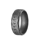 Men's distressed stainless steel band ring