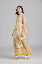 Women's 's Lace-Up Halter Maxi Dress