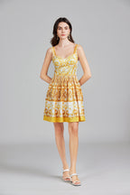 Women's 's Printed Short A-Line Dress