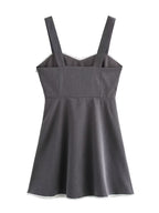 Women's Lace-Panel Autumn Mini Dress