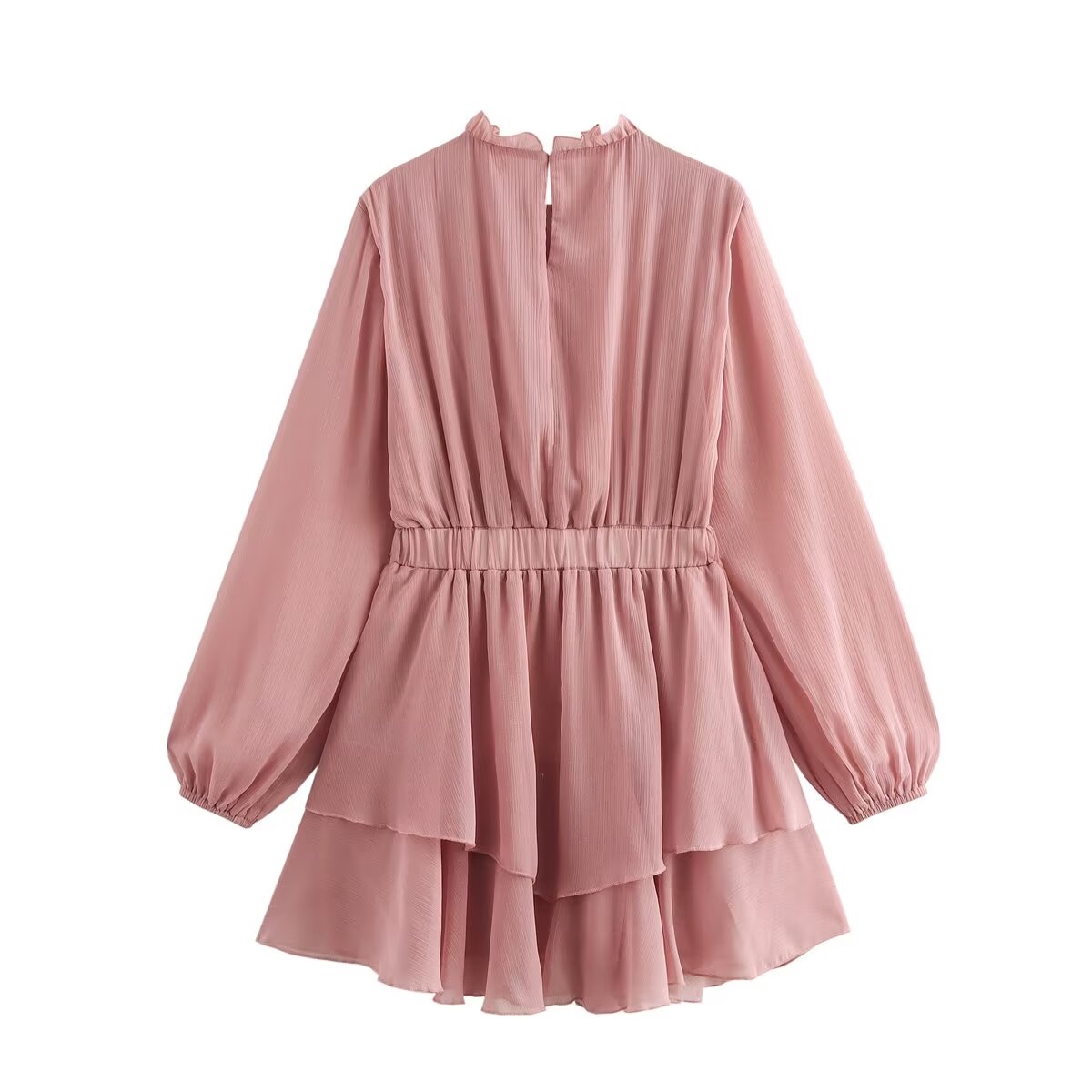 Women's Pink Laminated Detail Mini Dress