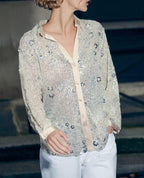 Women's Long Sleeve Loose Sequ Shirt