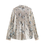 Women's Long Sleeve Loose Sequ Shirt