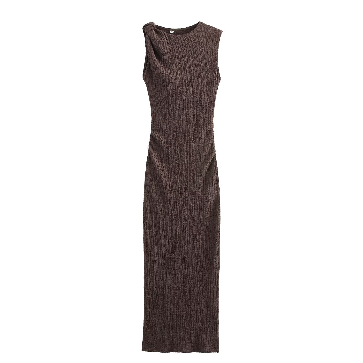 Textured Bow-Tie Maxi Dress