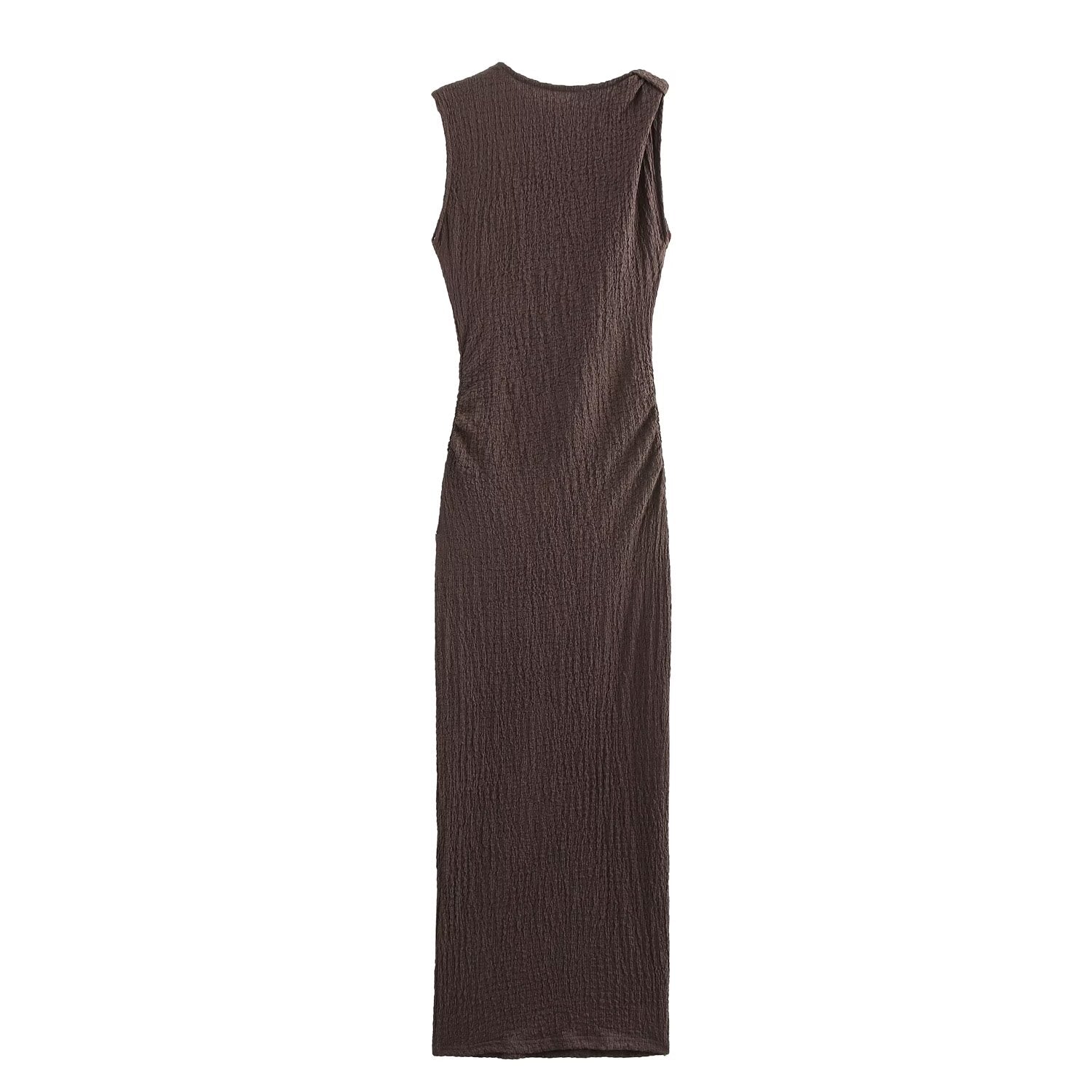 Textured Bow-Tie Maxi Dress