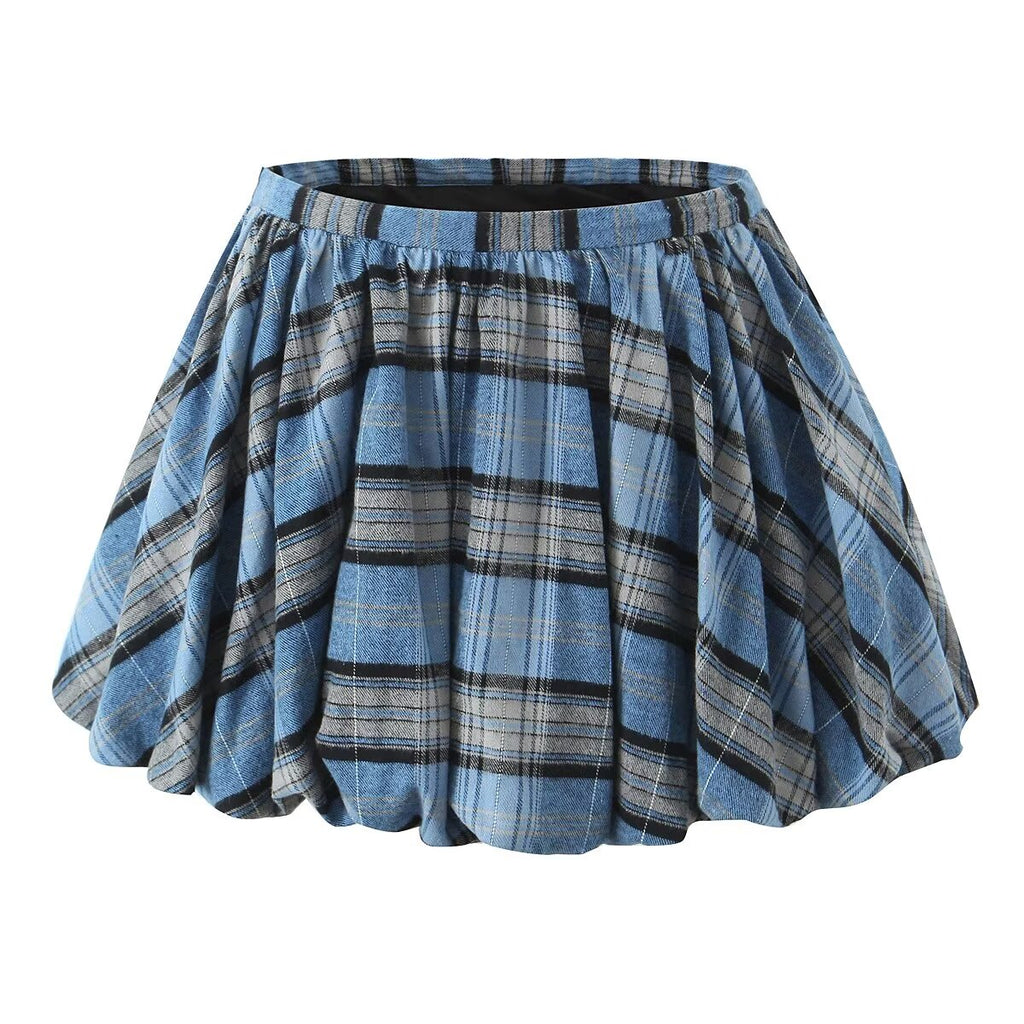 Preppy Plaid Pettiskirt For Early Autumn Slim Fit Skirt