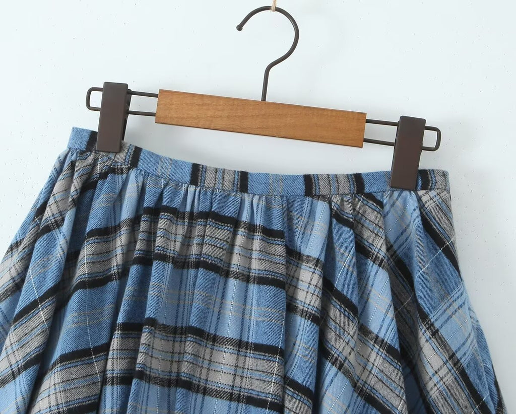 Preppy Plaid Pettiskirt For Early Autumn Slim Fit Skirt