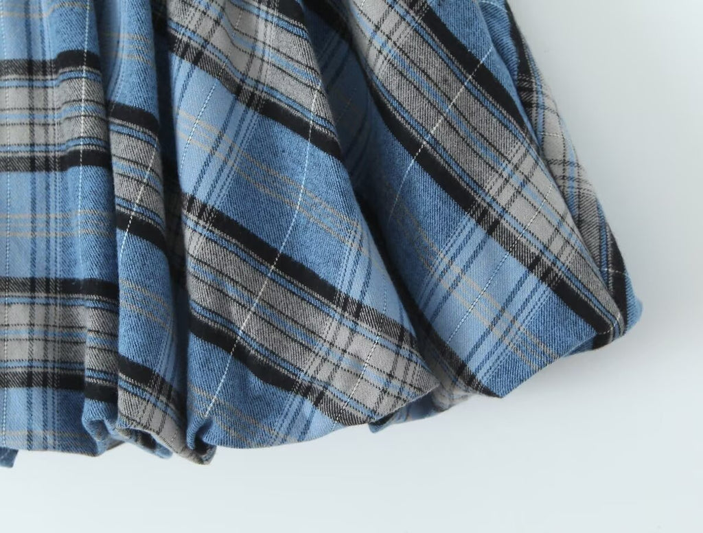 Preppy Plaid Pettiskirt For Early Autumn Slim Fit Skirt