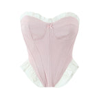 's Tube Top Chic Boning Corset Slim Top Sweet Bow Corset