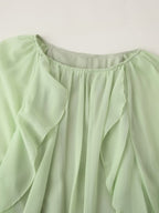 Dress Ruffled Autumn Laminated Elegant Mini