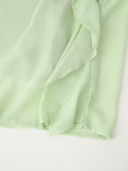 Dress Ruffled Autumn Laminated Elegant Mini