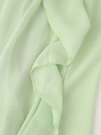 Dress Ruffled Autumn Laminated Elegant Mini