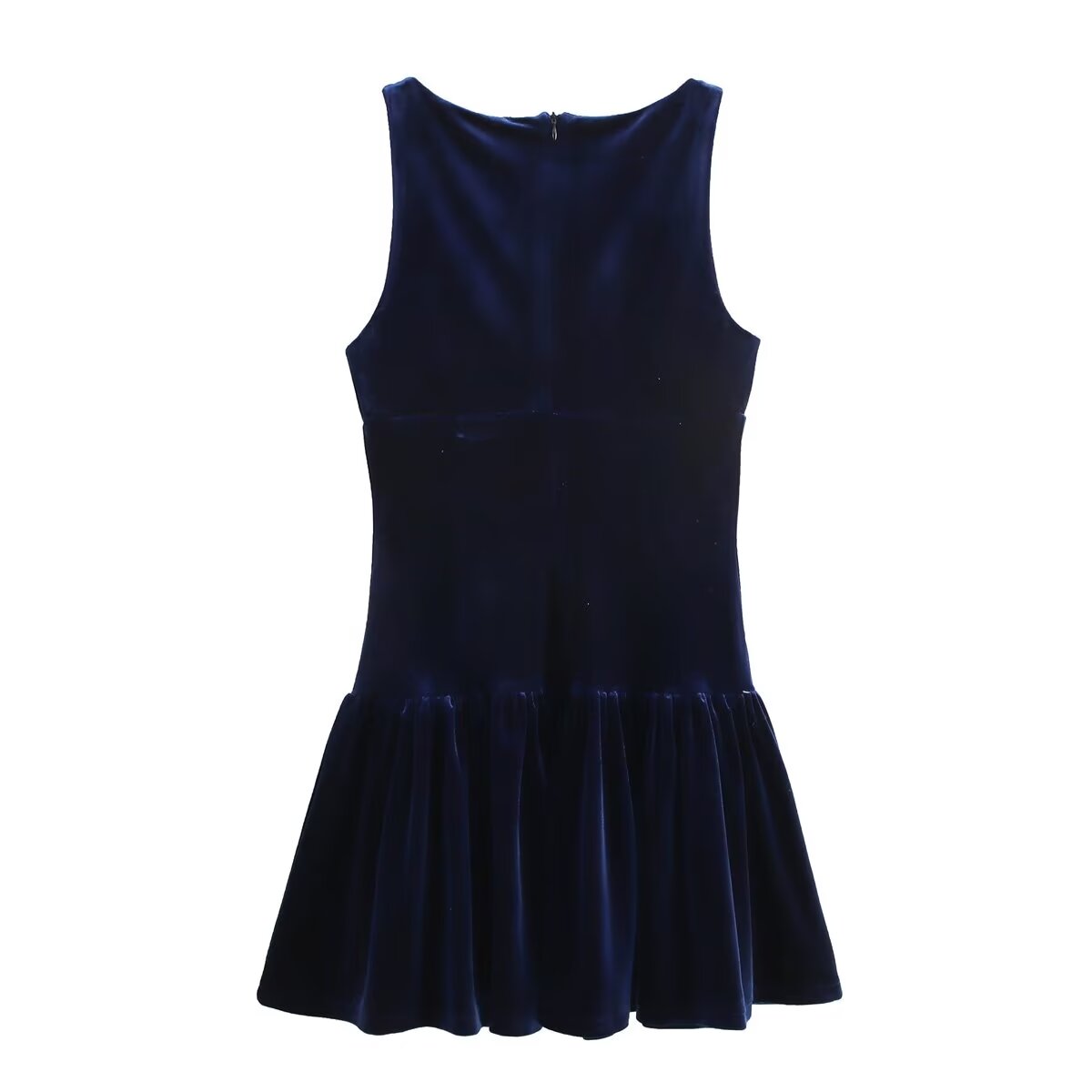 Fall Velvet Bowknot Decoration Short Dress Women Clothing