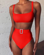 Solid Color One-piece Swimwear