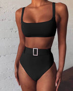 Solid Color One-piece Swimwear