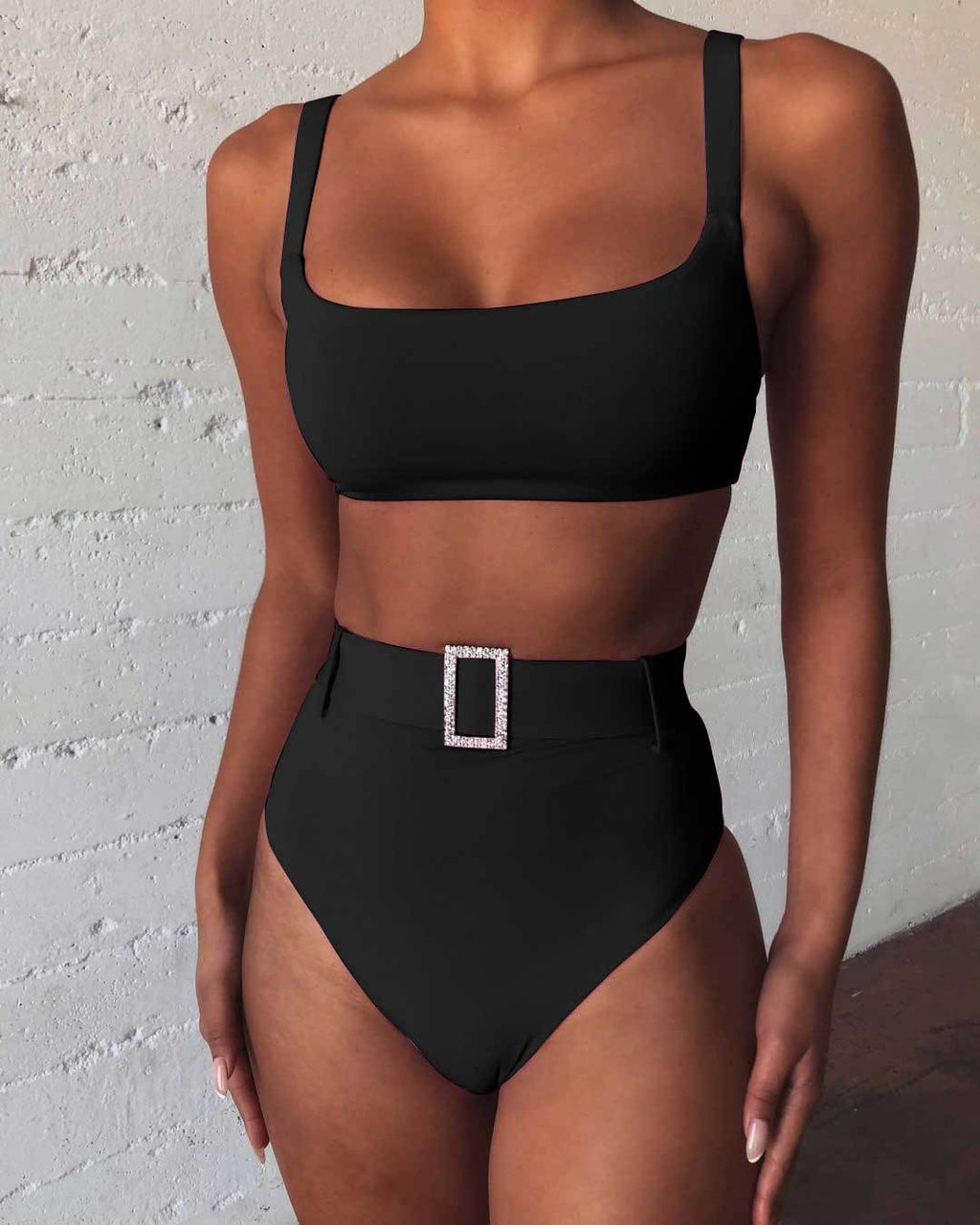 Women's Crystal Detail High-Waist Bikini