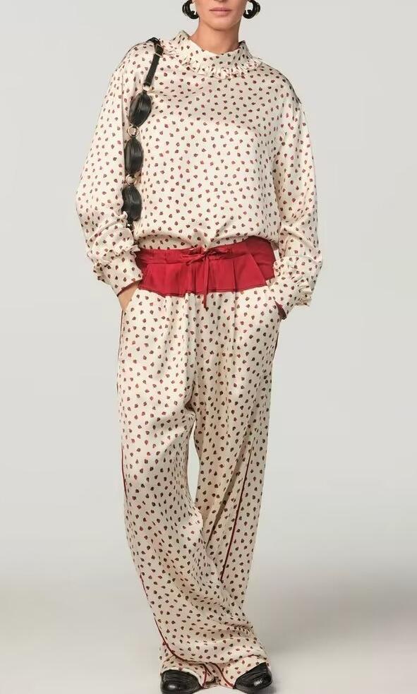 Women's Autumn Women's Casual Strawberry Printed Pajamas Pant Sets