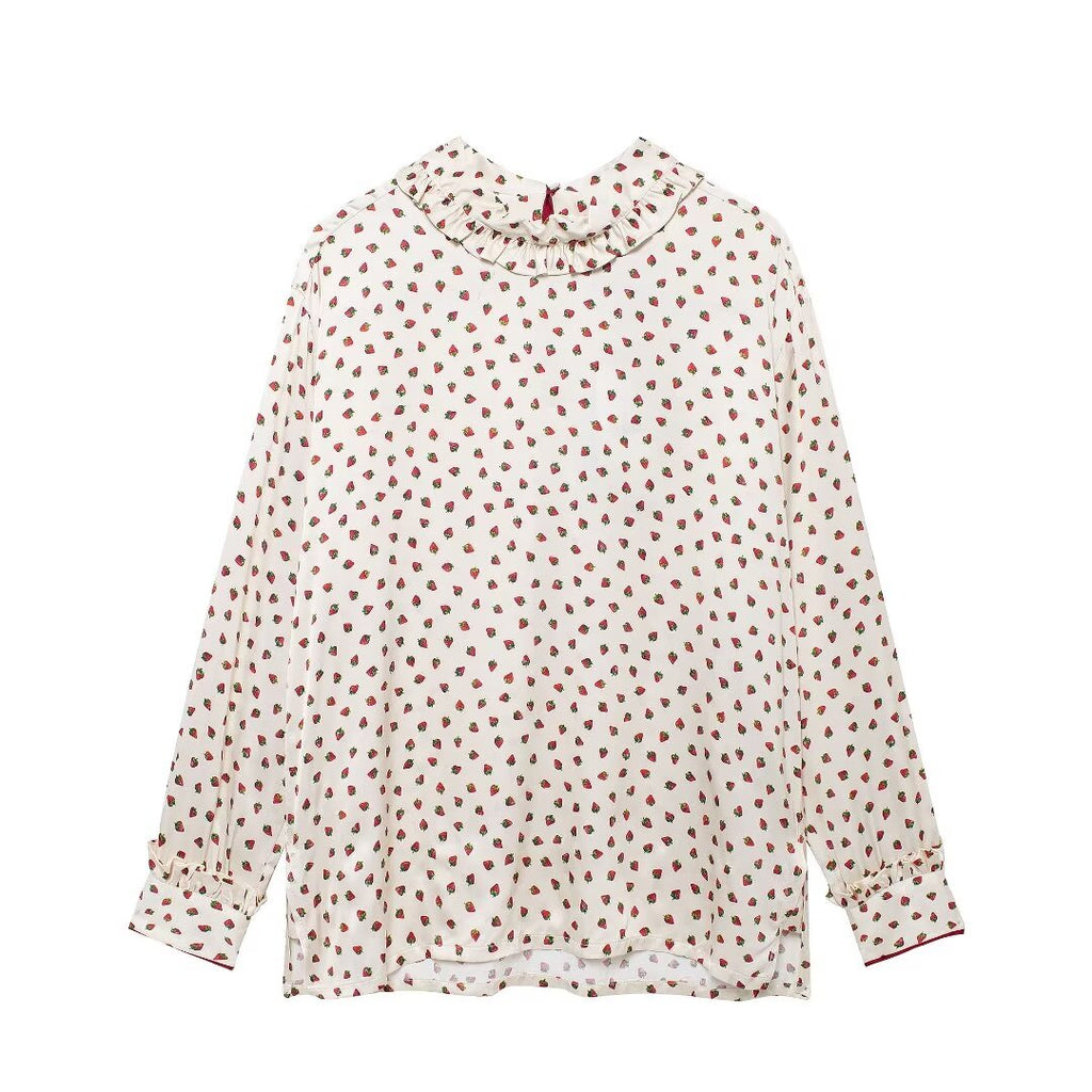 Women's Autumn Women's Casual Strawberry Printed Pajamas Pant Sets