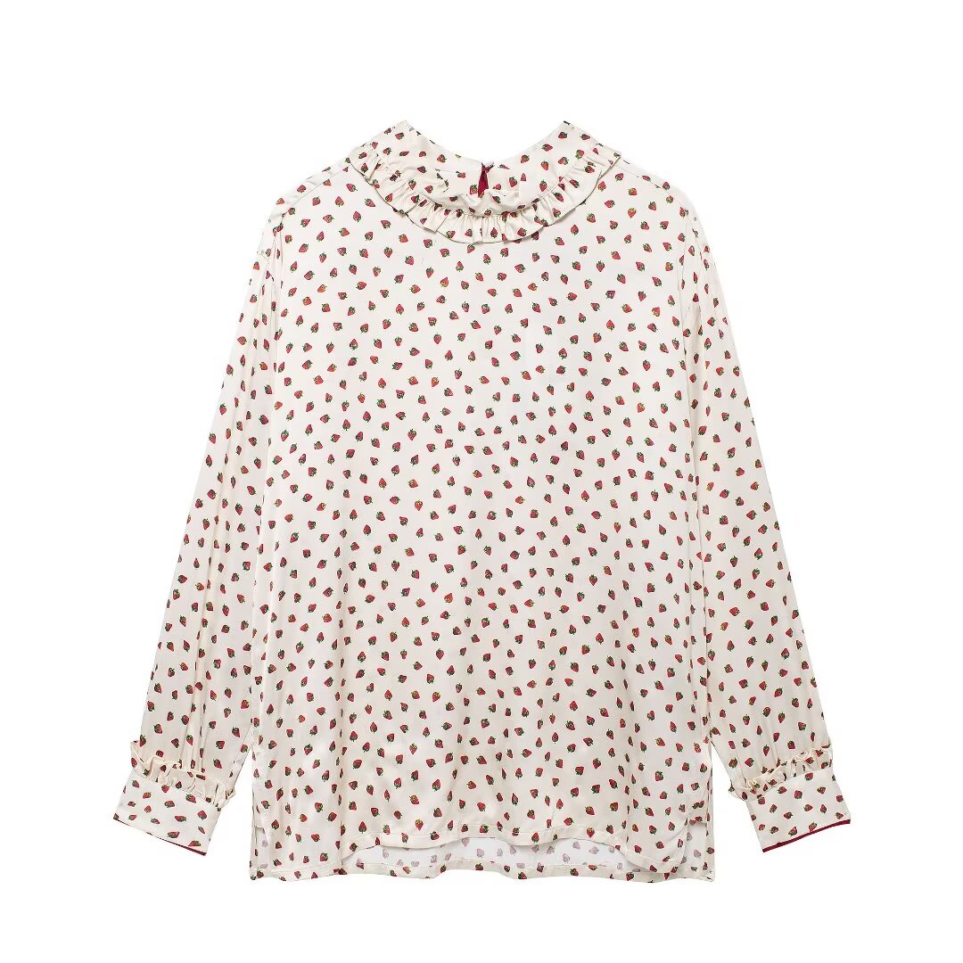 Women's Autumn Women's Casual Strawberry Printed Pajamas Pant Sets